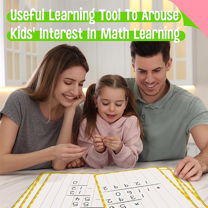 8 Packs Division Whiteboards, Double Sided Dry Erase Board Writable and Erasable Math Learning White Board for Kids, Students, Classroom and Home (Each Measures 12” x 9”)