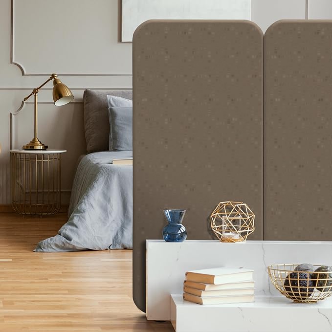 DECOLAB Standing Room Partition, Space Privacy Divider, Portable Wall Panel for Studio Apartment, Office, Home, Classroom, Scratch Resistance, 29"x65", Taupe