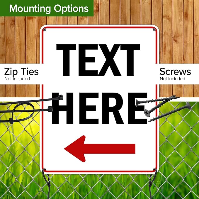 Custom Arrow,Custom Directional Sign, Left Arrow,24x30 Inches, 55 mil thick HDPE (high density polyethylene) Made in USA by My Sign Center