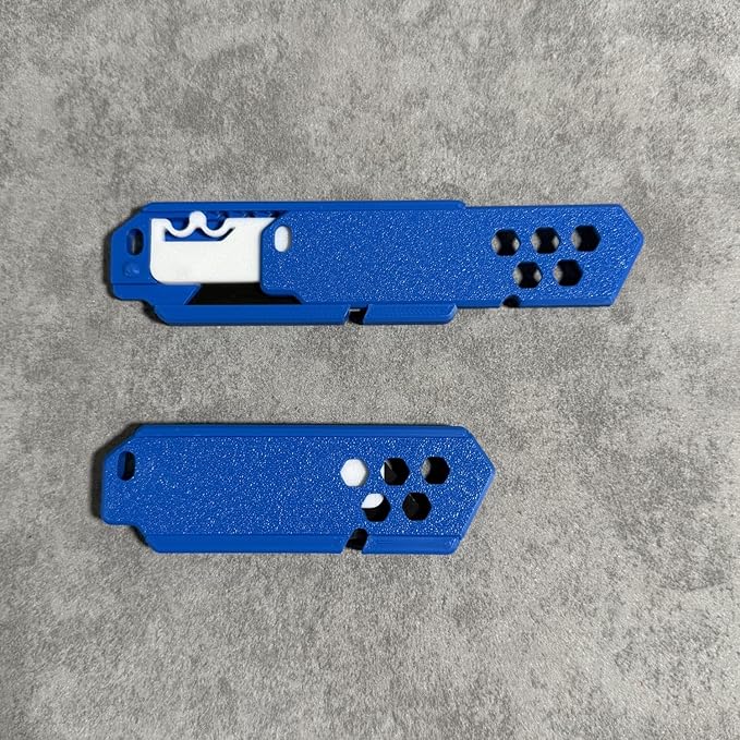 XHM Awesome Small Box Cutter Retractable Blade Ultility Knife, For Artwork, Cardboard Cutting, Package/Letter Opening, Home, Office & EDC Use, Pack of 3 (BLUE)