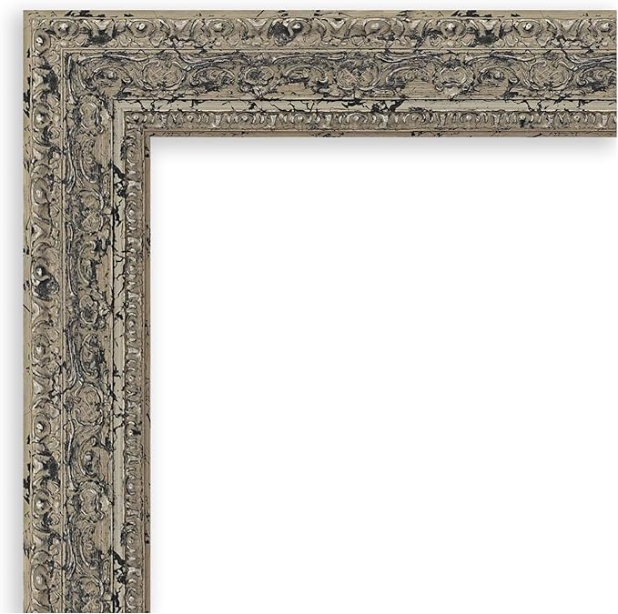 Amanti Art Silver Framed Magnetic Board 37x45 X-Large Vision Board for use with Magnets, 100% Metal Sheet to Display Items as Office Decor or for Home Organization in mudroom, Kitchen or Kids Room