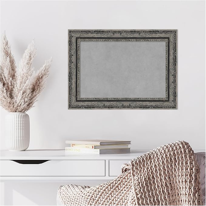 Amanti Art Black Framed Magnetic Board 16x22 Small Vision Board for use with Magnets, 100% Metal Sheet to Display Items as Office Decor or for Home Organization in mudroom, Kitchen or Kids Room