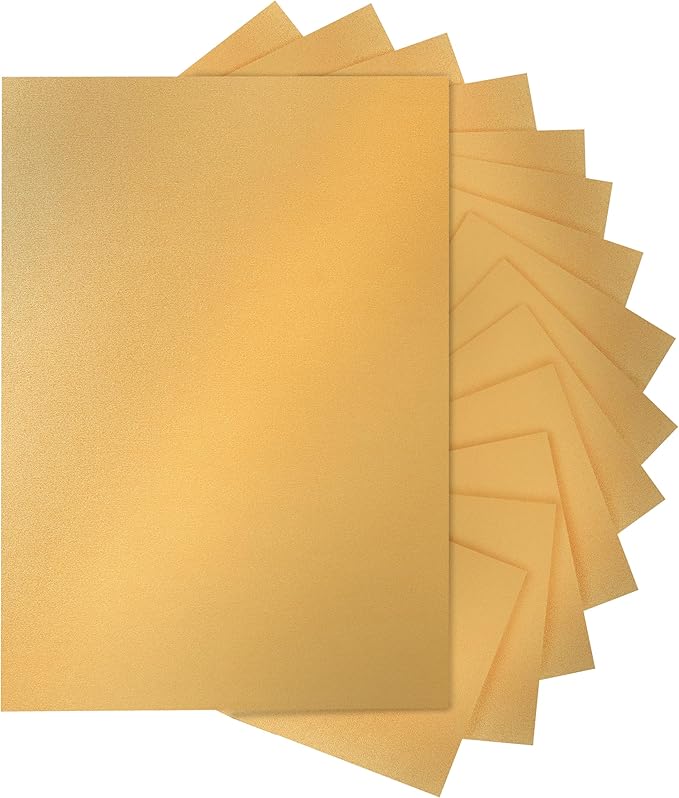 Silunkia 120 Sheets Gold Shimmer Cardstock 8.5 x 11 Metallic Paper, 250gsm/92lb Thick Paper Card Stock for Birthday Decorations, DIY Cards Making, Greeting Cards, Wedding Invitations, School Crafting