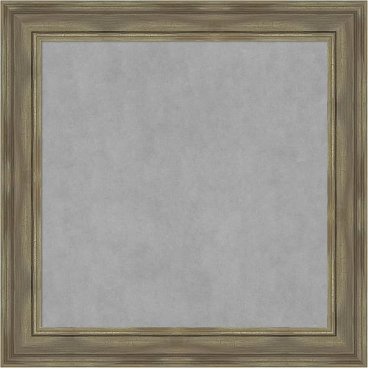 Amanti Art Grey Framed Magnetic Board 30x30 Medium Vision Board for use with Magnets, 100% Metal Sheet to Display Items as Office Decor or for Home Organization in mudroom, Kitchen or Kids Room