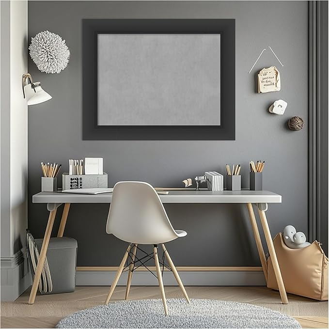 Amanti Art Black Framed Magnetic Board 23x29 Medium Vision Board for use with Magnets, 100% Metal Sheet to Display Items as Office Decor or for Home Organization in mudroom, Kitchen or Kids Room