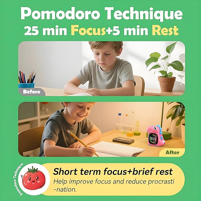 Doli Yearning Visual Timer for Kids, 99 Minute Digital Cute Kids Visual Timer Classroom Timer for Home School Study Teaching Time Management