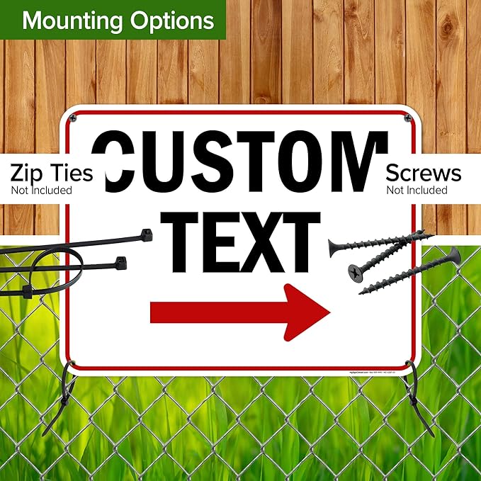 Custom Arrow,Custom Directional Sign, Right Arrow, 18x24 Inches, 55 mil thick HDPE (high density polyethylene) Made in USA by My Sign Center