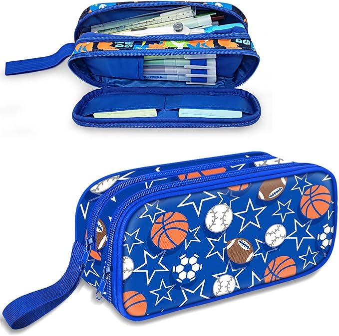Fitvc Large Pencil Case for Boys,Sports Boys Pencil Pouch for Kids Teens School,Large Capacity Pen Box Marker Organizer for School