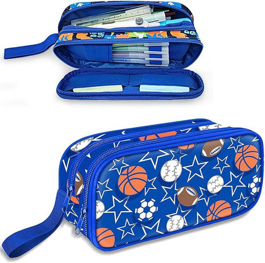 Fitvc Large Pencil Case for Boys,Sports Boys Pencil Pouch for Kids Teens School,Large Capacity Pen Box Marker Organizer for School