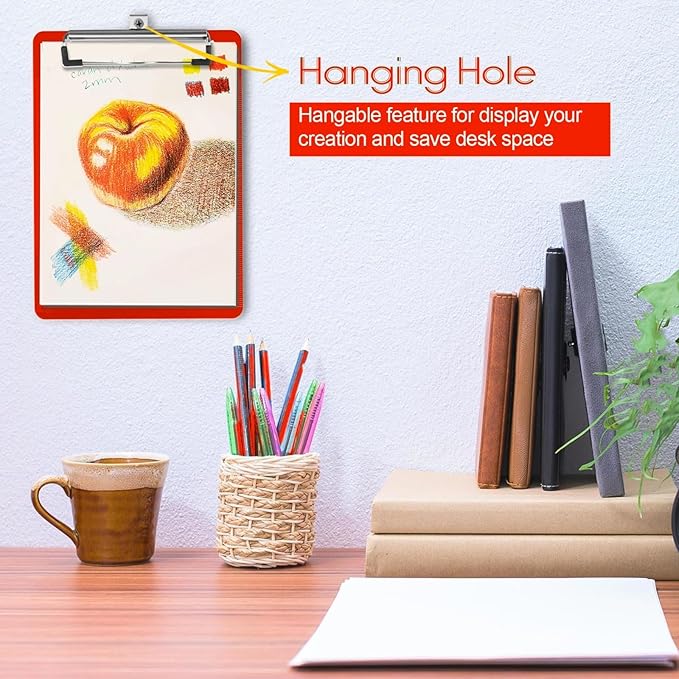 TFDLCG zm Red Nursing Clipboard with Pen Holder,Plastic Clip Boards 8.5x11 Heavy Duty,A4 Letter Size, Cute Clipboards for Women Kids Teacher,Classroom Office Home