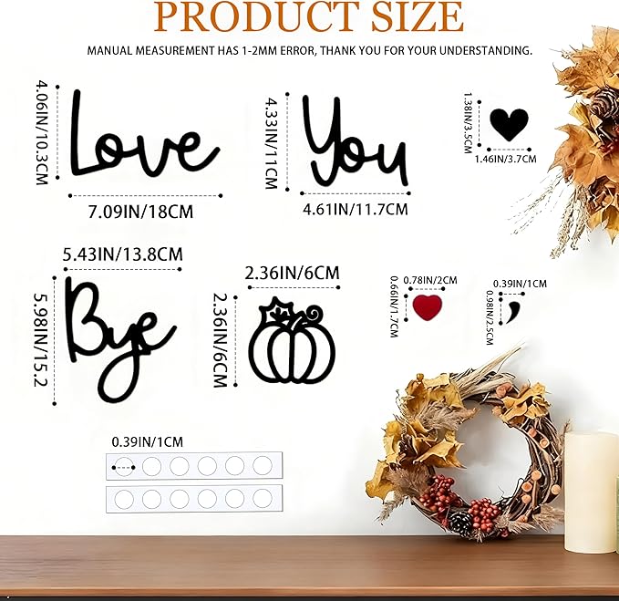 Love You Bye Wood Sign,Fall Decoration for Home&Halloween Decoration Fall Decor Autumn Wall Decor Wooden Pumpkin Sign forHallway Entryway Door,Porch,Fireplace Mantel Thanksgiving Farmhouse Living Room