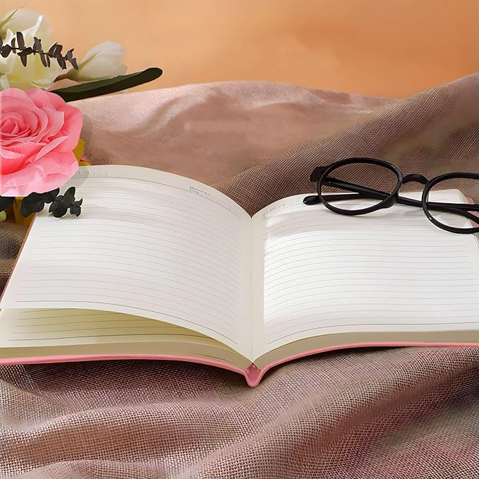 ipoul Soft Cover Journal, Rose Gifts for Women, Lined Journal Notebook, Wide Ruled Notebook, A5 Notebook 6"x8", PU Leather Softcover Notebook, Pink