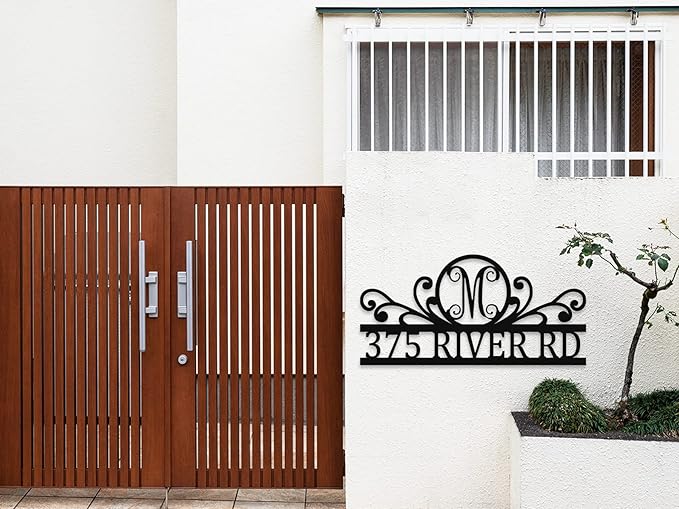 House Numbers for Outside With Custom Initial, Custom Metal House Numbers Sign, Address Numbers for House, Address Plaque for House, Outdoor Numbers for House Address, Personalized Metal Address Sign