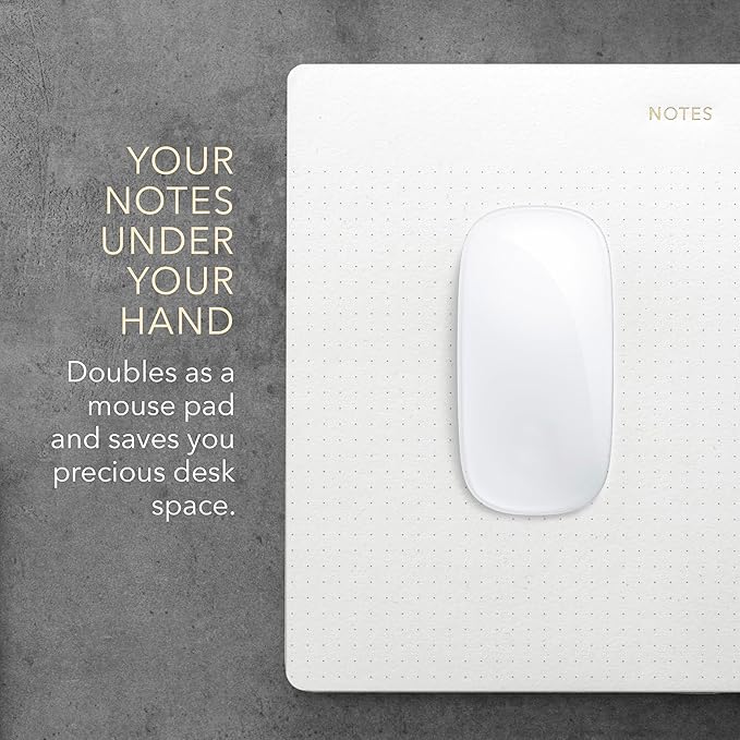 Pinesman - Mouse Pad Notepad for Professionals, 3 Pack, 9.8" x 7.9", 150 Sheets (50 Each), Minimalist, Gold Foiled, Dotted Layout, Executive's Desk Note Pad, To Do List Notepad, Eco-friendly, FSC™ Certified Planner Pad