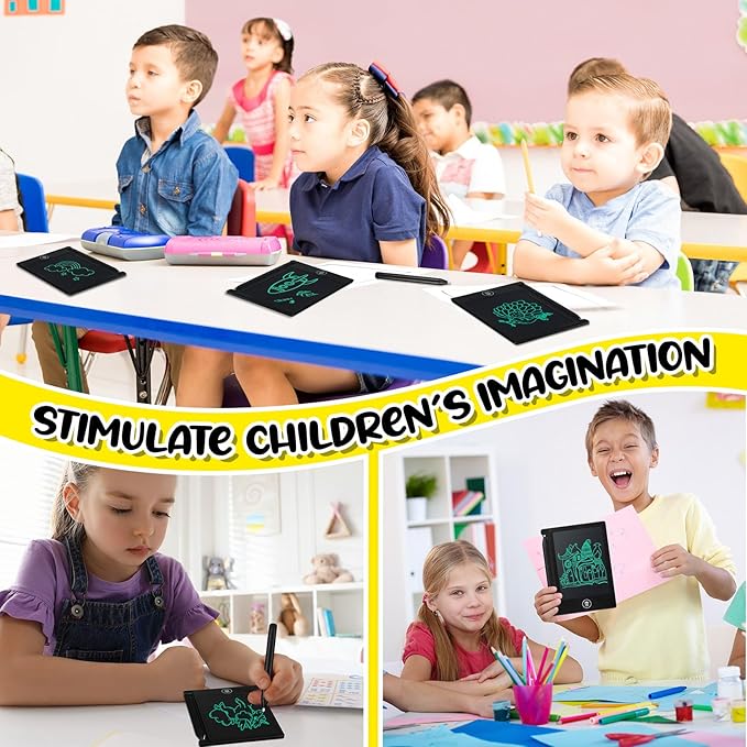 Zhehao 24 Pack LCD Mini Writing Tablet for Kids 4.5 Inch Doodle Board Bulk Erasable Reusable Electronic Drawing Pad Birthday Party Favors Goodie Bag Classroom Gifts(Black)