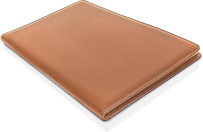 Legal Size Padfolio, 8.5 x 14 Inch Portfolio Folder for Legal Pad, Professional Padfolio for Job Interviews, Business Meetings, and Attorneys (Saddle Tan)