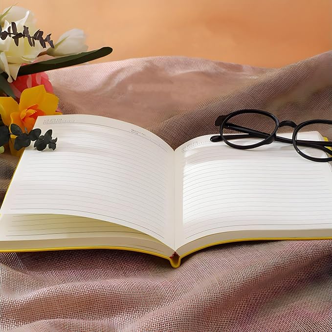 ipoul Soft Cover Notebook, A5 Journal, 6"x8" Lined Notebook for Writing, Wide Ruled Journal, PU Leather Softcover Journal, Gifts for Women, Yellow Daffodil