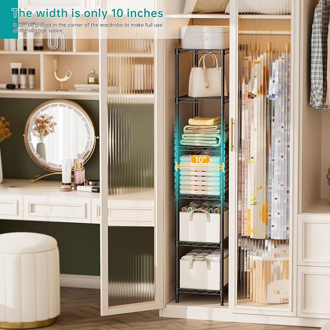SINGAYE Shelf Closet Wire Shelving：Adjustable Metal Unit for Laundry Room Organization Bathroom Kitchen Home Storage Small Pantry Rack Shelves
