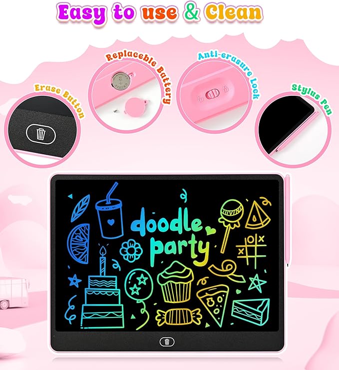 LCD Writing Tablet for Kids, 16 Inch Colorful Doodle Board Drawing Tablets, Toddler Educational Learning Toys for 3 4 5 6 7 8 Year Old Boys Girls Birthday Christmas Gift