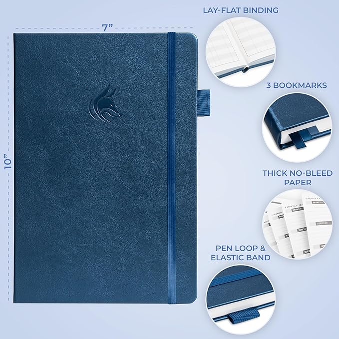 Clever Fox Planner Large – Undated Weekly & Monthly Planner for Productivity, Time Management & Goals – Organizer Journal – 7x10” (Dark Blue)