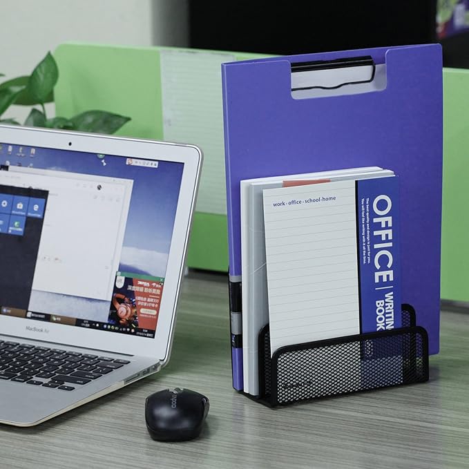 Anumit Desk Mail Organizer, File Holder Letter Sorter with 3 Vertical Upright Metal Mesh Compartments Document, Filing, Folders, Mail, Paper Organizer for Home or Office Desktop (2PCS)