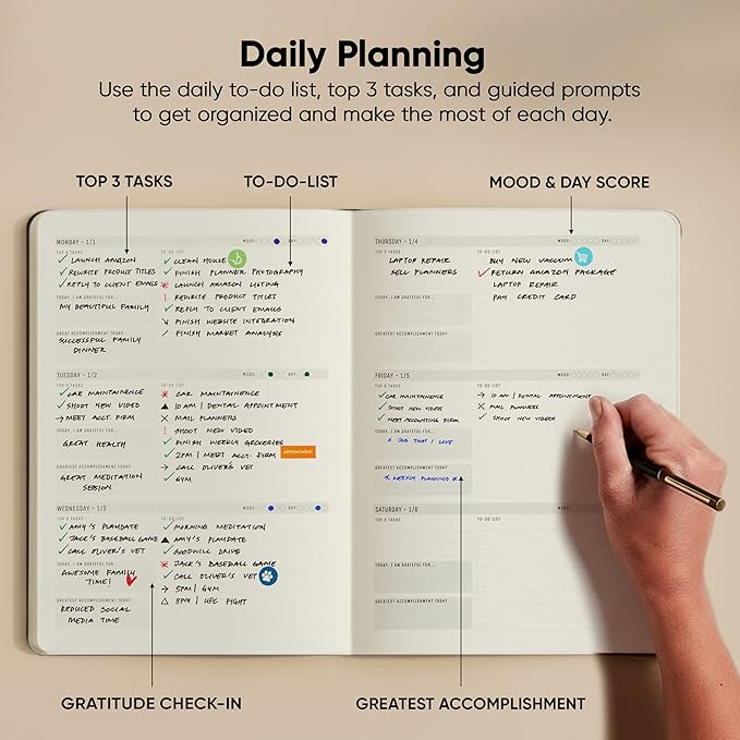 Dated, 2026 Planner, 8.5" x 11" - The #1 Productivity Planner to Achieve Your 2026 Goals - Planner 2026-2027 by PRODUCTIVITY STORE (A4, PINK)
