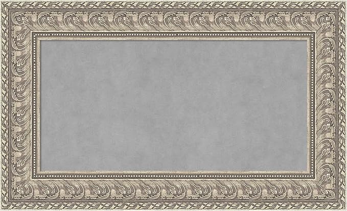 Amanti Art Silver Framed Magnetic Board 19x31 Small Vision Board for use with Magnets, 100% Metal Sheet to Display Items as Office Decor or for Home Organization in mudroom, Kitchen or Kids Room