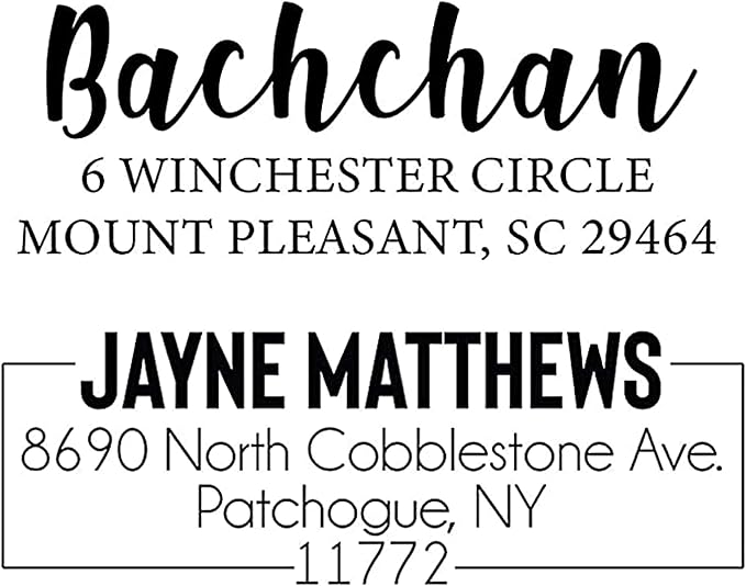 Custom Return Address Stamp - Personalized Self Inking, Wood Handle, or Embosser Seal - 10 Designs - Calligraphy or Modern Script - 4913 - Wedding, Business, Gift