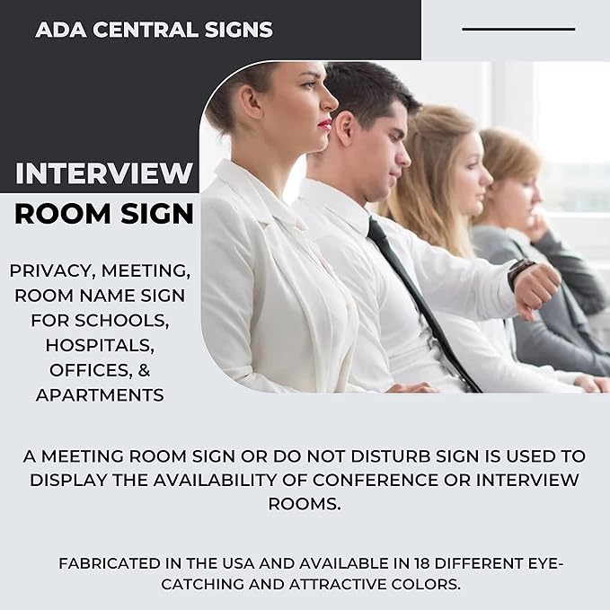 ADA CENTRAL SIGNS - 6" X4" Interview Room Sign - ADA Compliant Tactile Graphics Grade 2 Braille Text Acrylic Wall Sign | Privacy, Meeting, Room Name Sign for Schools, Hospitals, Offices, & Apartments