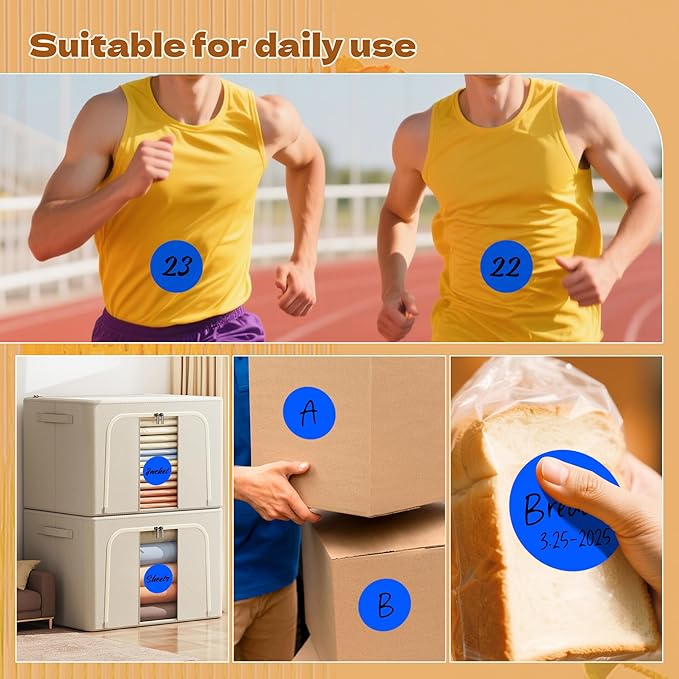 3 Inch Round Color Coding Labels (500 per Roll) - Colored Dot Stickers Round Labels for Inventory, Warehouse, Office Organizing - Blue Circle Stickers