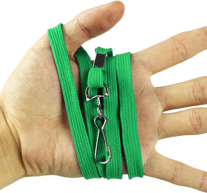 Ollain Badge Lanyards Flat Lanyard Swivel Hooks Durably Neck Bulk lanyards with Clip 100 Pack