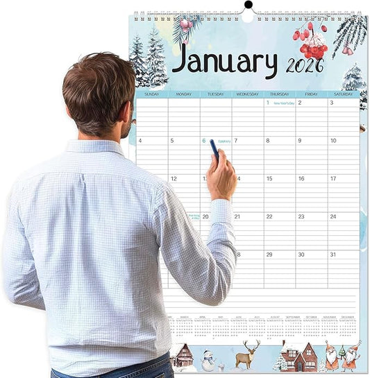 GuassLee Extra Large Wall Calendar 2026,36"x 24" Vertical Jumbo Hanging Wall Planner, 24-Month Aesthetic Large Calendar Jan. 2026 to Dec. 2027 with Thick Paper Watercolor Design for Easy Organizing