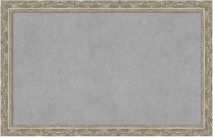 Amanti Art Silver Framed Magnetic Board 28x44 Large Vision Board for use with Magnets, 100% Metal Sheet to Display Items as Office Decor or for Home Organization in mudroom, Kitchen or Kids Room