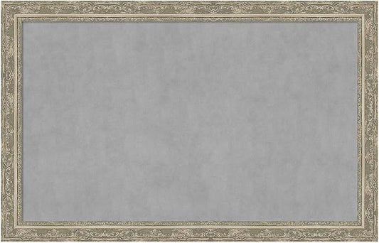 Amanti Art Silver Framed Magnetic Board 28x44 Large Vision Board for use with Magnets, 100% Metal Sheet to Display Items as Office Decor or for Home Organization in mudroom, Kitchen or Kids Room