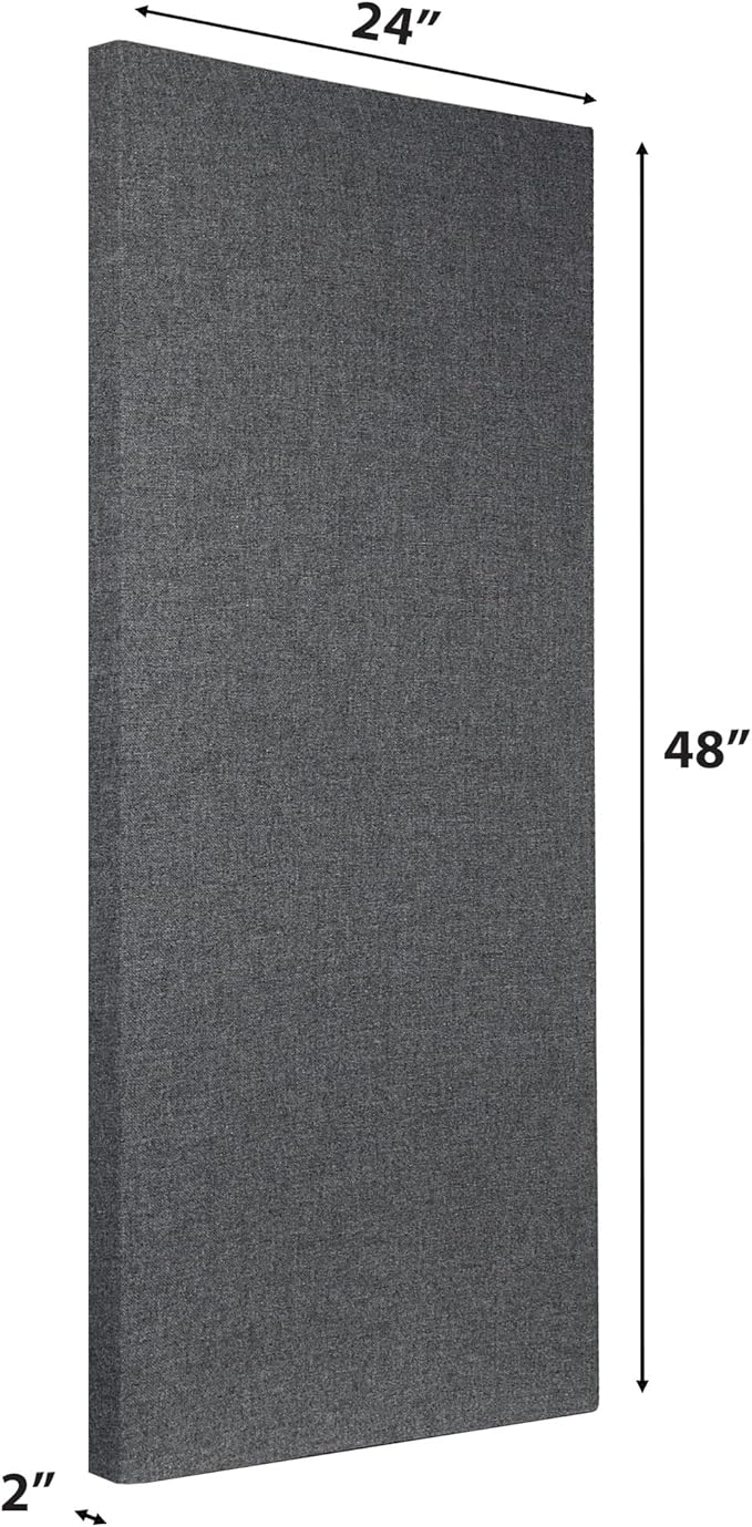 ATS Acoustics Home Office Residential Acoustic Treatment Room Kit Sound Absorbing Acoustic Panel 6 Pack for 50-100 Sq Ft (Charcoal)