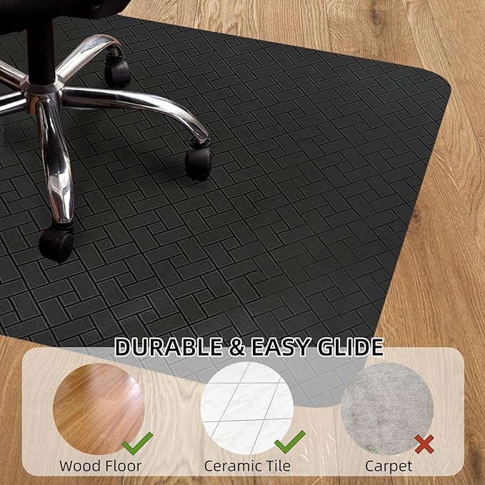 Office Chair Mat for Hard Floor, 48"x36" Computer Chair Mat, Multi-Purpose Desk Floor Protector for Work, Home, Gaming