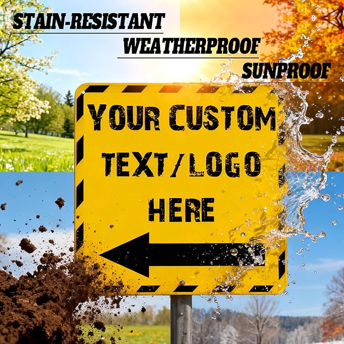 Custom Square Up Arrow Metal Signs - 28 * 28 inches - Rust-resistant metal, Optional reflective， for staircases、equipment signs、storehouse