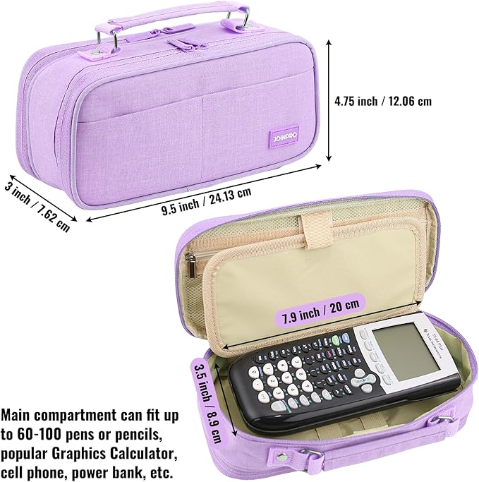 JOINPRO Pencil Case, Large Capacity Pencil Case Organizer; Double Zipper Storage Bag; Big Pencil Pouch for College School Office Teen Girl Boy Men Women Adult
