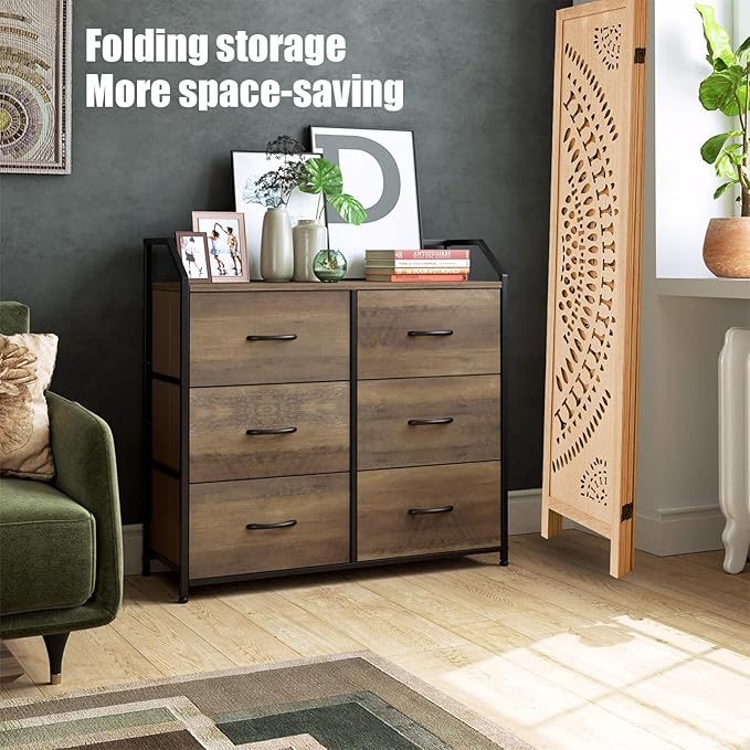 ALeesing 6 Panel Wood Room Divider Fully Assembled, Decorative Room Dividers and Folding Screens, 5.6Ft Room Divider Screen Freestanding Partition Wall Dividers for Home Bedroom Office, Light Brown