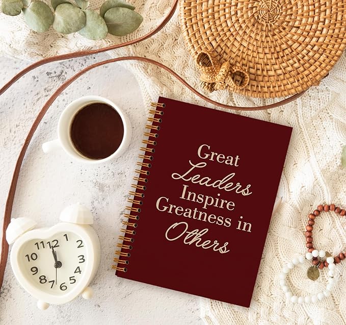 OXW Red Meeting Notebooks for Work, Leadership Gifts Office Work Notebook Journal for Writing Note Taking, Thank You Gifts for Women Men Leader Boss Mentor Principal Manager, 5.5"x8.3"