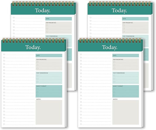 GOLDPEI To Do List Notepad - Daily Planner Notepad Undated 52 Sheets Tear Off, 6.5" x 9.8" Planning Pad Checklist Productivity Note Pad for Work and Personal Organized (4 Pack)