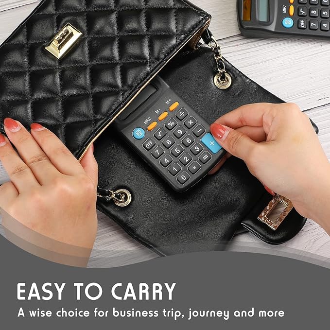 Flutesan 24 Pieces Basic Mini Calculators Bulk for Students 8 Digit Display Small Pocket Size Hand Held Calculators Desktop School Supplies for Classroom Desktop Home High School College Office