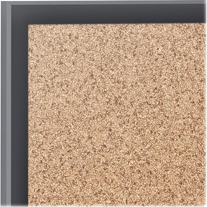 Quartet Cork Board, Bulletin Board, 4' x 3' Corkboard, Black Frame (2304B)