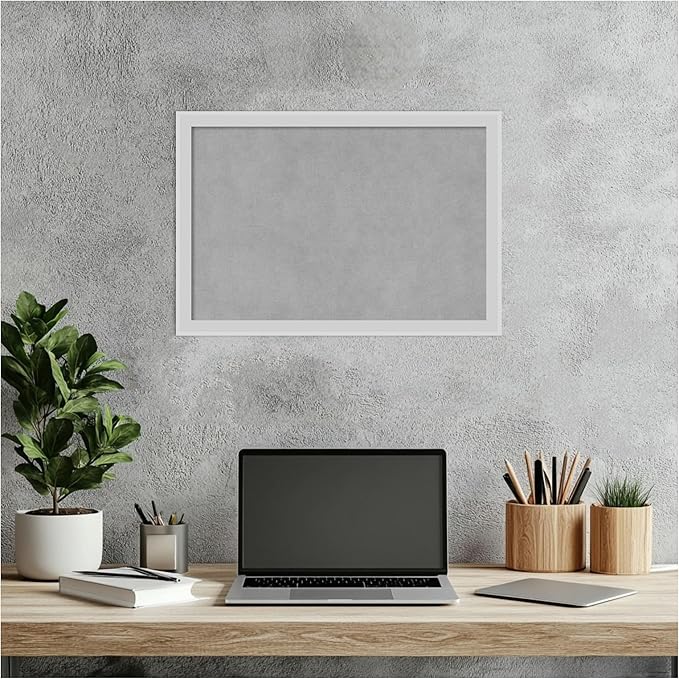 Amanti Art Silver Framed Magnetic Board 13x19 Small Vision Board for use with Magnets, 100% Metal Sheet to Display Items as Office Decor or for Home Organization in mudroom, Kitchen or Kids Room