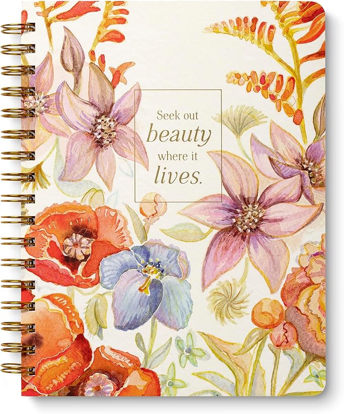 Compendium Spiral Notebook – Seek Out Beauty Where It Lives. – A Designer Spiral Notebook with 192 Lined Pages, College Ruled, 7.0" W x 9.25" H
