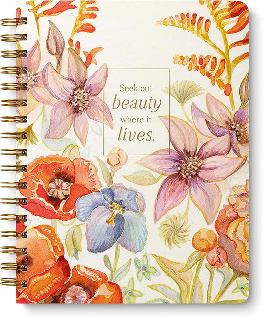 Compendium Spiral Notebook – Seek Out Beauty Where It Lives. – A Designer Spiral Notebook with 192 Lined Pages, College Ruled, 7.0" W x 9.25" H