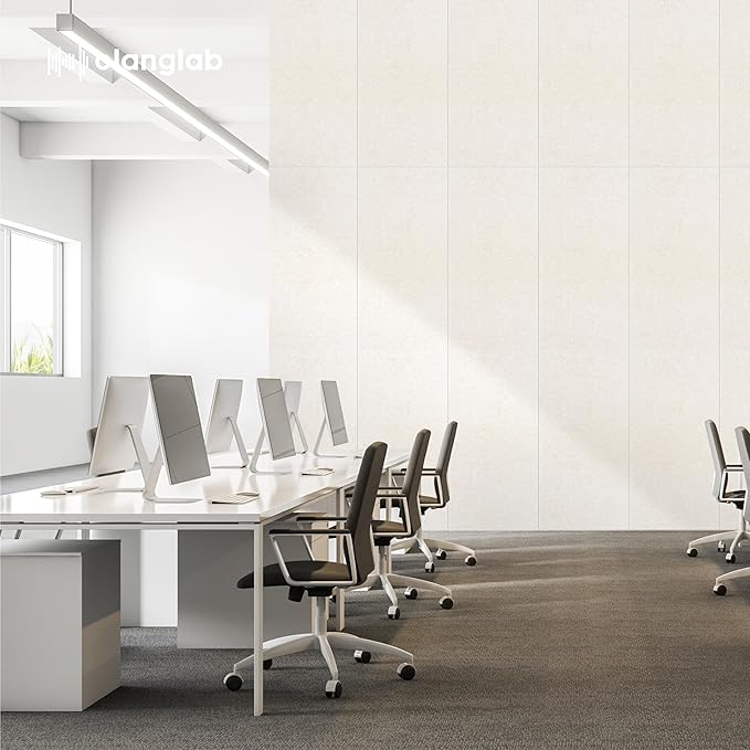 Olanglab Acoustic Wall Panels 10 Pack, 48 x 24 per Acoustic Panels Sound Absorbing, Sound Panels for Home Studio and Office, Plain Light Beige