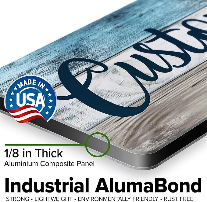 Custom Sign, Custom Street Sign, 11 Font Colors, 13 Font Styles, 4 Hole Options, 22 Sizes, 6x18 Inches, Rust Free DiBound, Fade Resistant, Made in USA by My Sign Center (Coastal)
