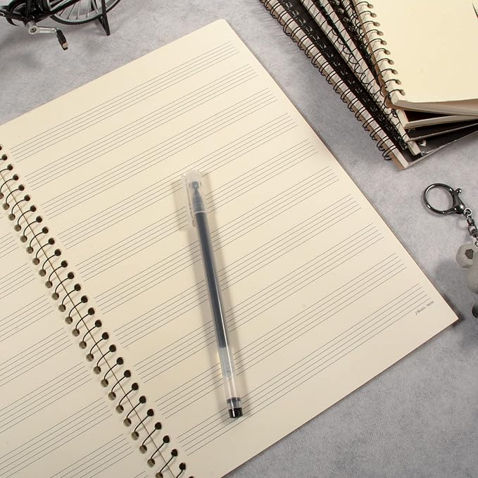 MAXCURY Blank Sheet Music Composition Manuscript Staff Paper Art Music Notebook Black 100 Pages 26x19cm