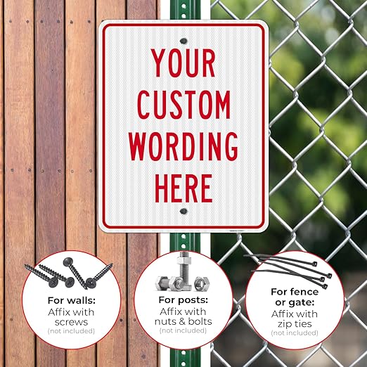 Custom Sign, Personalized Metal Signs, Customize for Office, Business, Workplace, office, Home, Airbnb, Delivery Signs, 24x30 Inches, 3M EGP Reflective .080 Aluminum, Made in USA